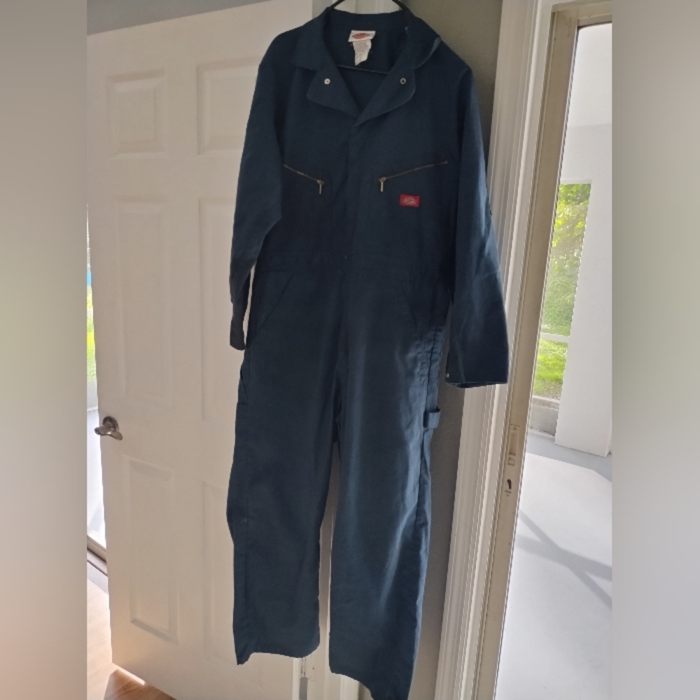 Dickies Long Sleeve Coveralls Size 42 Chest Regular Length Many Pockets Navy